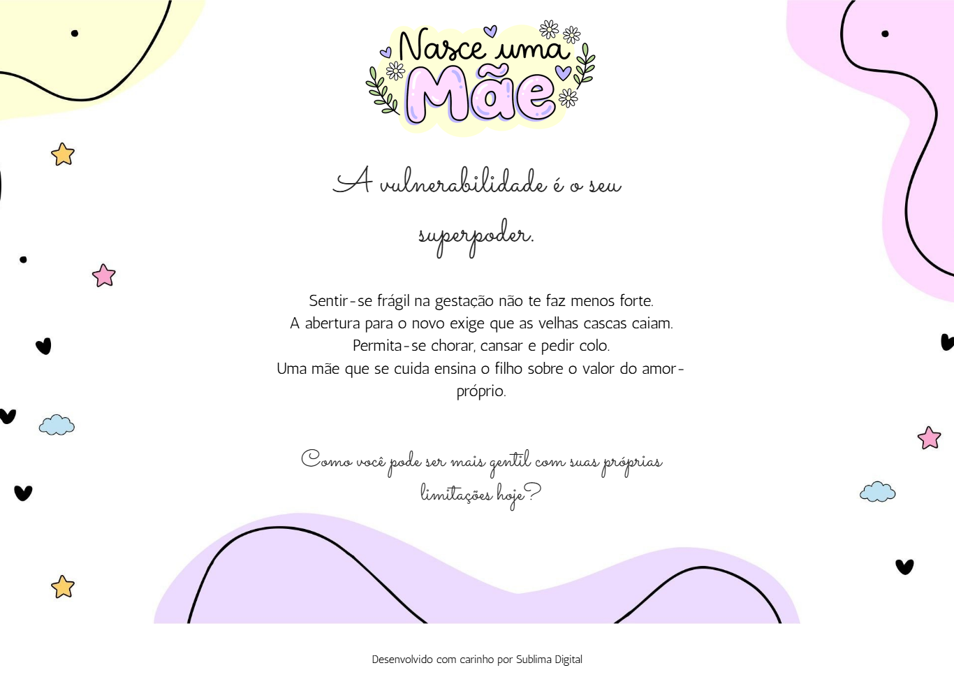 Página interativa com mensagem do dia